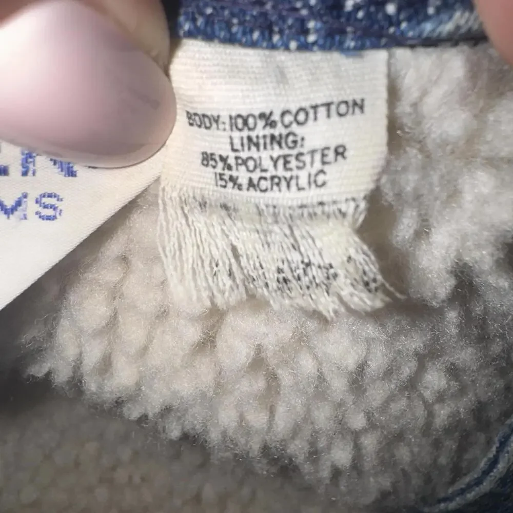 VTG 70s/80s Wrangler No Fault Denims Sherpa Lined Vest RARE Tag Made in USA XL - Picture 8 of 8